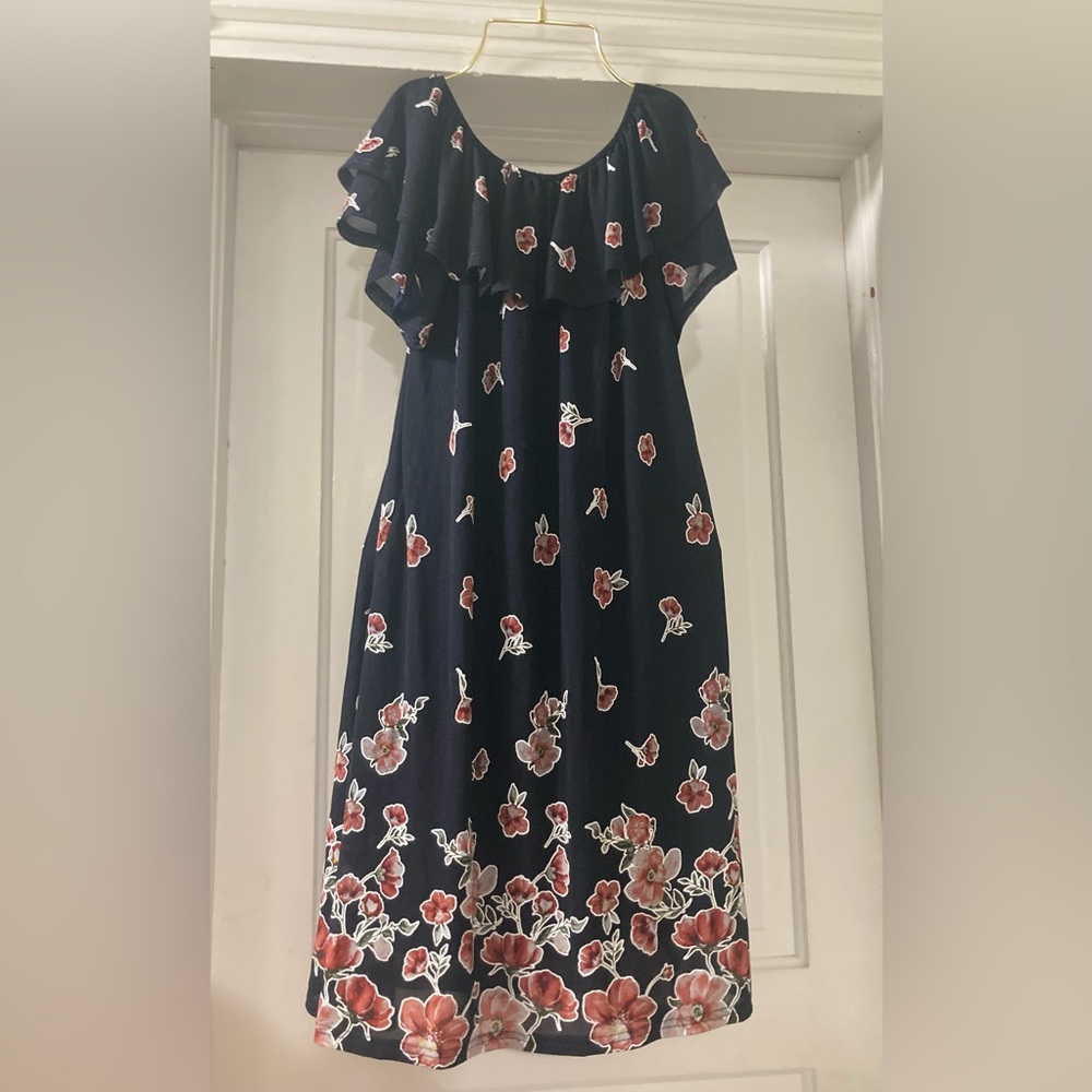 Siren Lily Womenβs Navy Floral Dress Size Small - Picture 2 of 3